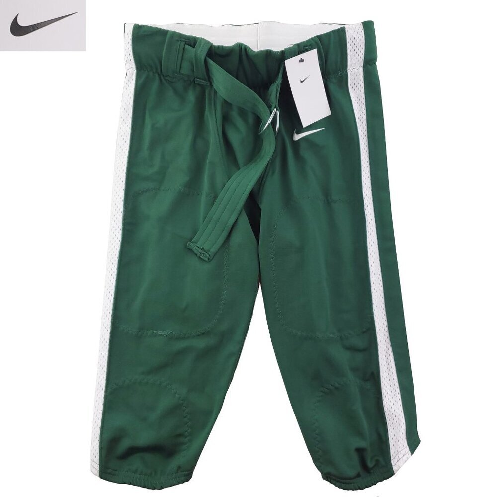 Nike Team Vapor Pro Football Pants Swoosh Green White Men's Medium NWT